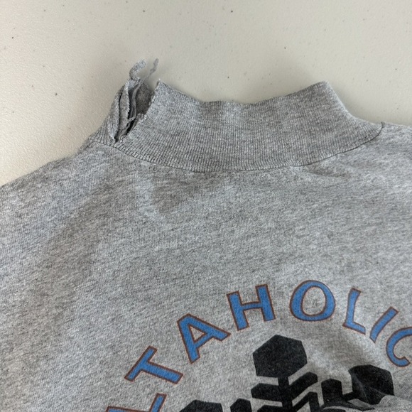 Vtg Altaholics Anonymous Shirt Mens Large Gray Mock Snowflake Utah Pullover Ski - Picture 7 of 15